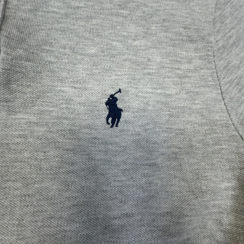 Polo Ralph Lauren Polo Shirt Men Medium Gray Custom Slim Fit Pique Cotton Preppy
